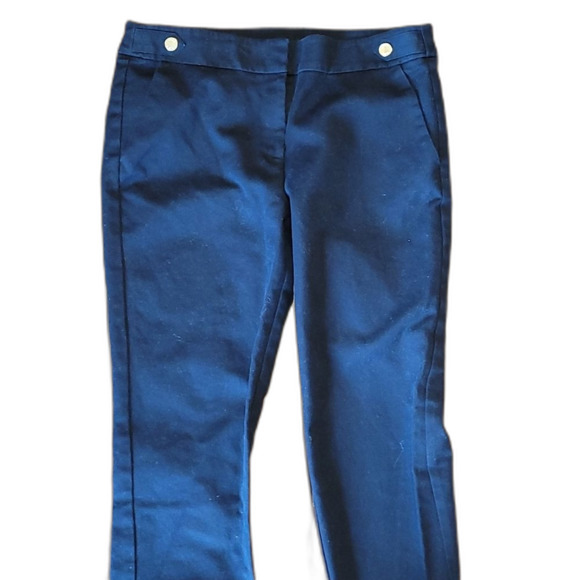 Anne Klein Crop Ankle Dress Pants Straight Leg Mid Waist Rise Pockets Tab Accent - Picture 2 of 16